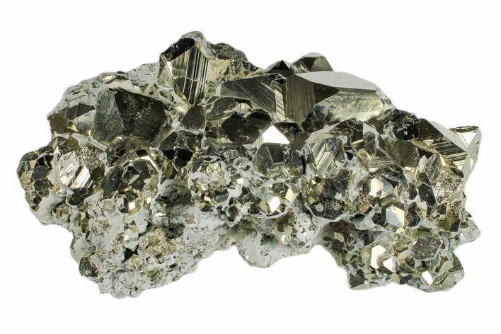 Shiny Pyrite Crystal Cluster - Peru #173277
